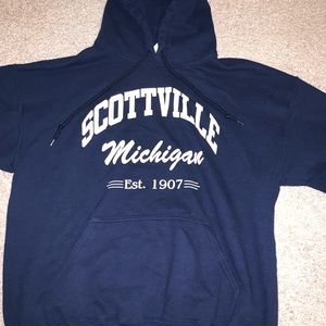 dark blue sweatshirt